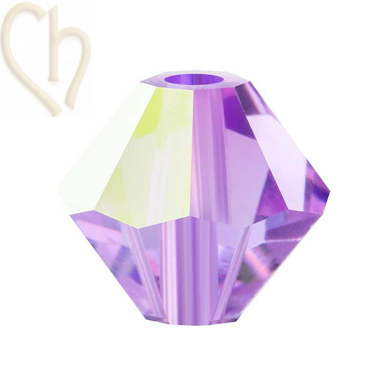 Preciosa Crystal Rondelle Bead 3mm Violet AB - Boutiquecharlotte