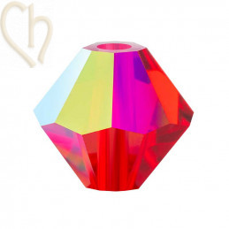 Preciosa Crystal Rondelle Bead 4mm Light Siam AB