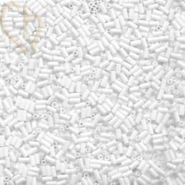 Perles Miyuki Bugle 3mm Miyuki Opaque White – Perles en Verre Japonaises chez Boutique Charlotte
