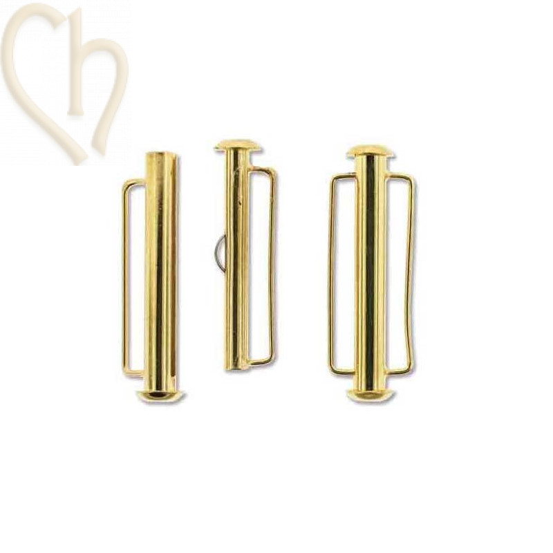 Schuifslot 26,5 mm Gold plated silver plated – Voor Peyote & Geweven Armbanden | Boutique Charlotte