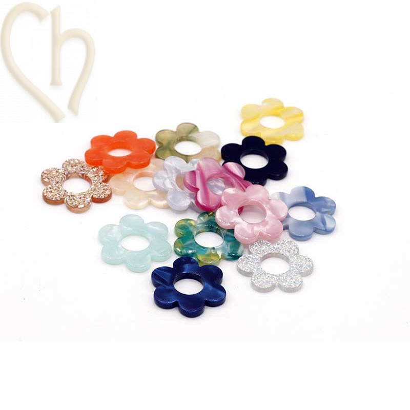 Resin Flower Pendant 18 mm – Charm