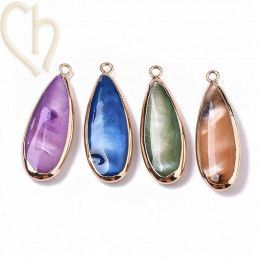 Charm doré plaqué or avec pendentif goutte nacre 34 mm – Boutique Charlotte