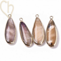 Charms goudverguld met parelmoer druppelhanger 34 mm – Boutique Charlotte