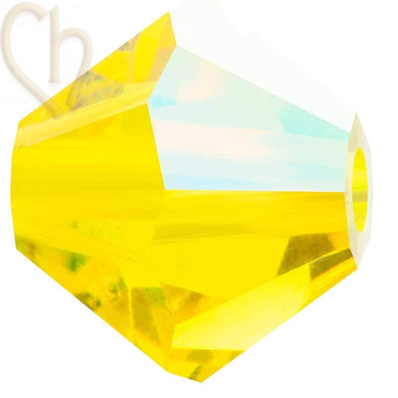 Preciosa Crystal Rondelle Bead 3mm Citrine AB