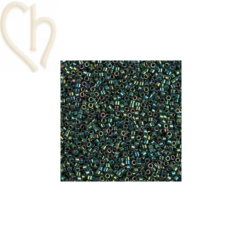 Miyuki Delica 11/0 Beads Metallic Dark Green Iris DB0027 | Boutique Charlotte