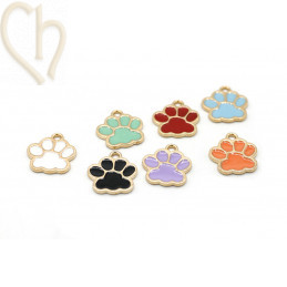 Charms Gold Plated pate de chien emaillé 17mm – Anti-allergique | Boutique Charlotte