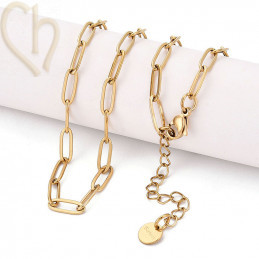 Stainless Steel necklace 60cm with lobsterclasp Gold Plated