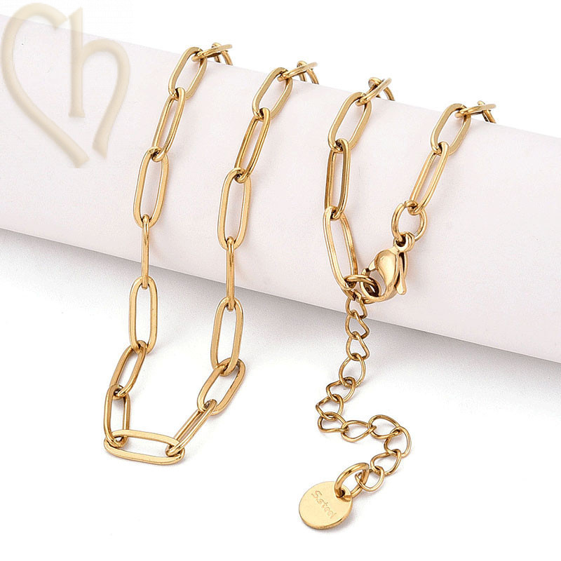 Stainless Steel necklace 60cm with lobsterclasp Gold Plated