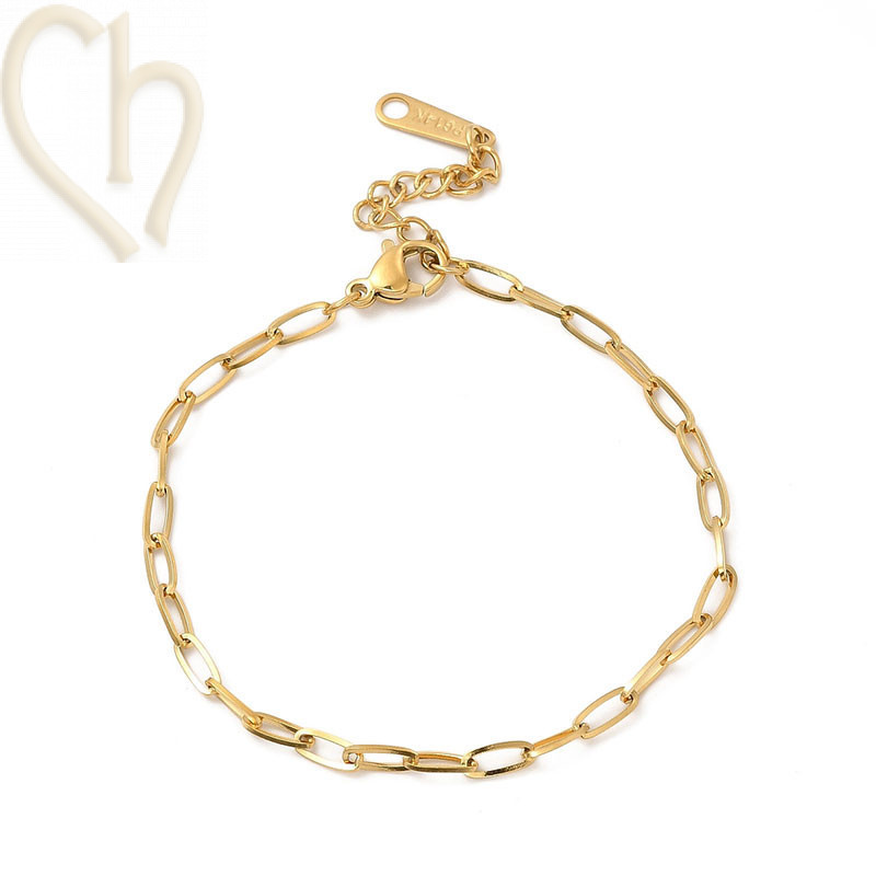 Edelstalen Armband 17-20cm Gold Plated - Boutique Charlotte