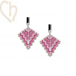 Triangle Peyote Earrings Kit Rose – Miyuki Beads & Free Pattern