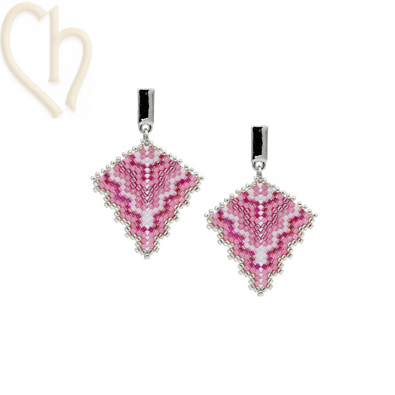 Triangle Peyote Earrings Kit Rose – Miyuki Beads & Free Pattern