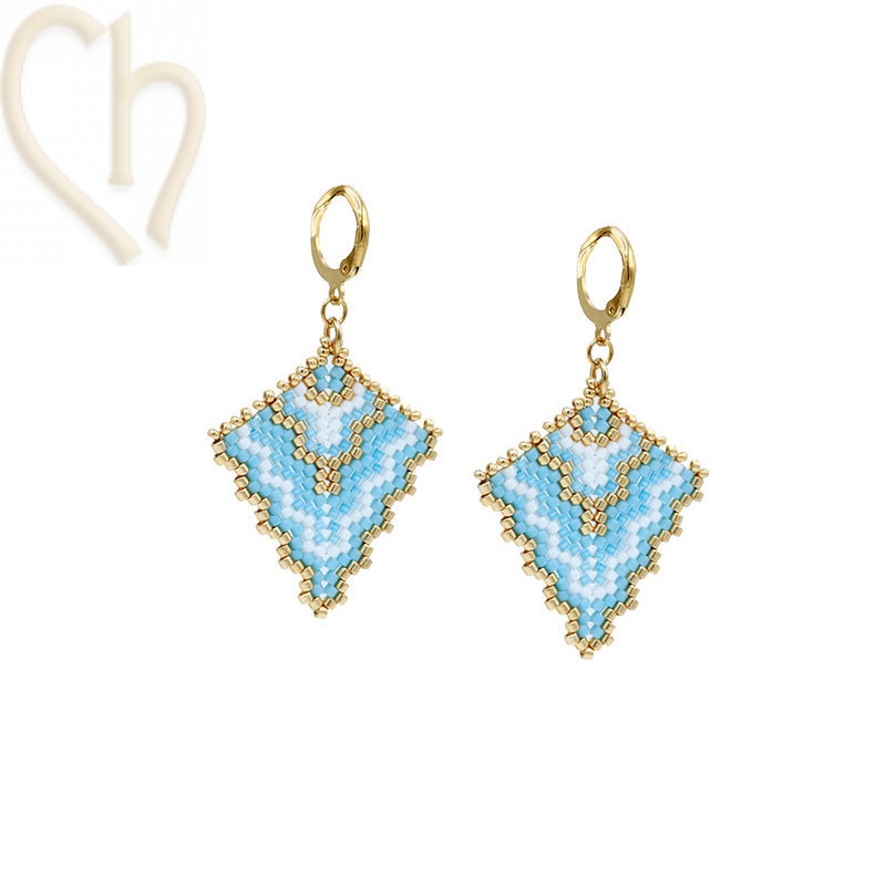 Triangle Peyote Earrings Kit Clear Bleu – Miyuki Beads & Free Pattern