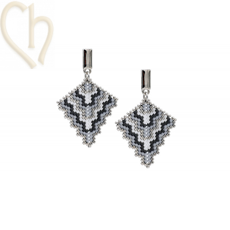 Triangle Peyote Earrings Kit Gris – Miyuki Beads & Free Pattern