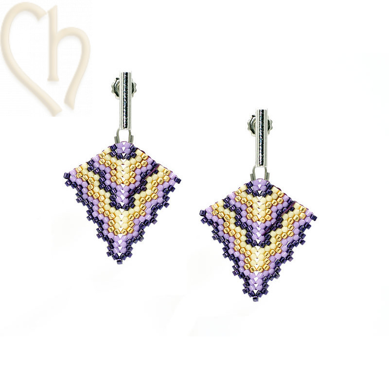 Triangle Peyote Earrings Kit Mauve – Miyuki Beads & Free Pattern