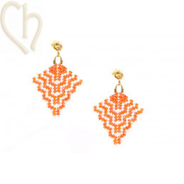 Triangle Peyote Earrings Kit Orange – Miyuki Beads & Free Pattern