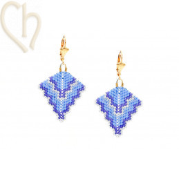 Triangle Peyote Earrings Kit Bleu Mauve – Miyuki Beads & Free Pattern