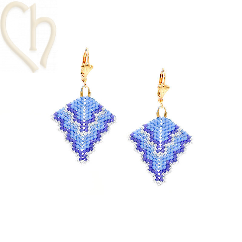 Triangle Peyote Earrings Kit Bleu Mauve – Miyuki Beads & Free Pattern