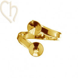 ring regelbaar zilver .925 voor Swarovski 08mm 1088 rivoli