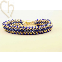 DIY Kit Armband Flat Spiral Stitch – Bleu Gold | Boutique Charlotte