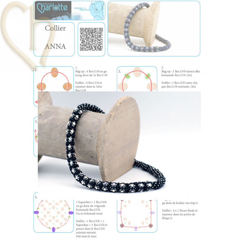 Schema Halsketting Anna – stap-voor-stap patroon