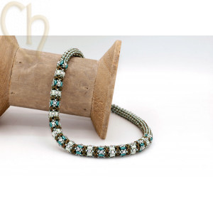 DIY Kit Halsketting AnnA Turquoise – Miyuki, SuperDuo & Crystal Mesh