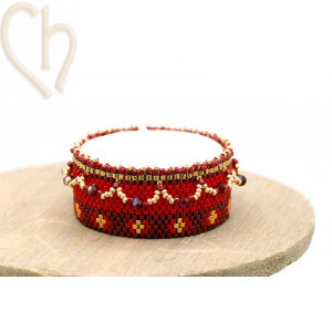 Kaarsen Cover in Peyote Rood Goud 2501