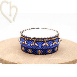 Candle cover Peyote Bleu Gold 2501