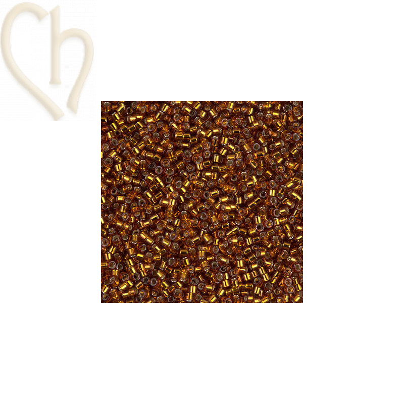 Miyuki Delica 11/0 Beads Silverlined Dark Topaz DB0144 | Boutique Charlotte