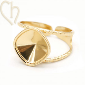 Ring voor Crystal 4470 10mm | Gold Plated Stainless Steel