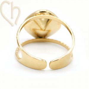 Ring Setting for Crystal 4470 10mm | Gold Plated Stainless Steel