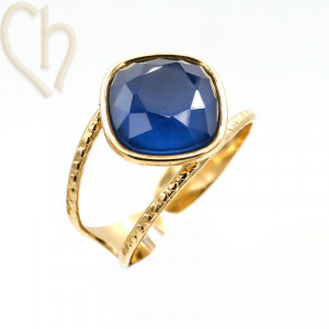 Ring Setting for Crystal 4470 10mm | Gold Plated Stainless Steel