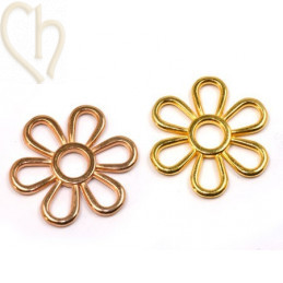fleur metal 27mm or / or rose