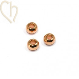 boule metal 7*5mm trou 3.7mm or rose