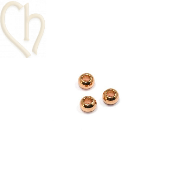 metal spacer balls 7*5mm hole 3.7mm rose gold