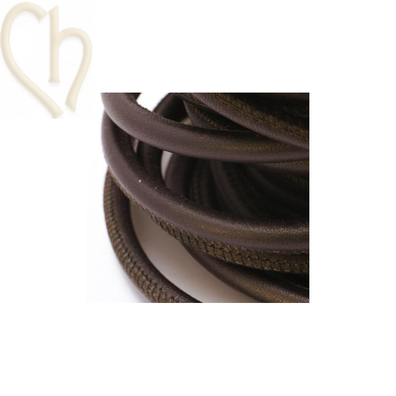 Cuir rond 6mm Marron