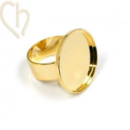Ring plateau 24mm Goud