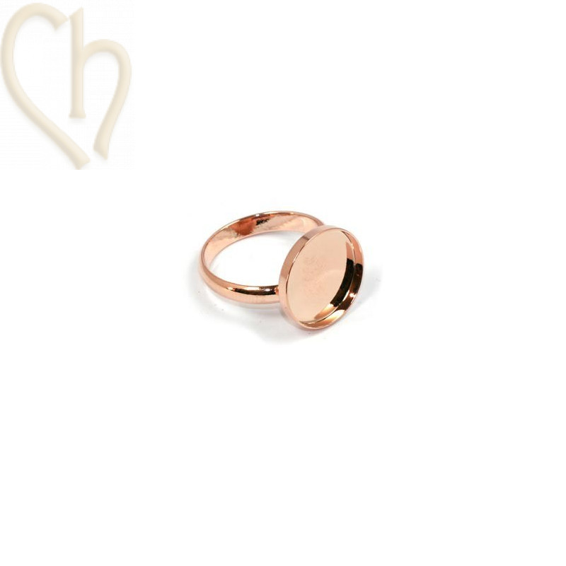 Ring plateau 15mm Roze Goud