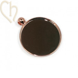 pendentif rond pour cabochon 24mm or rose