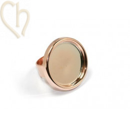 regelbare ring met plateau 25mm rose goud
