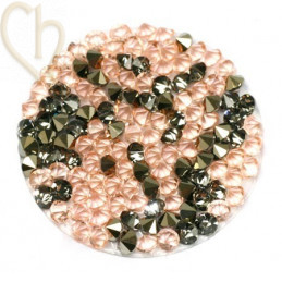 Crystal ROCKS 30mm Lt. Peach&Metall.Gold