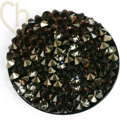 Crystal ROCKS 30mm Lt. Peach&Metall.Gold sur Noir