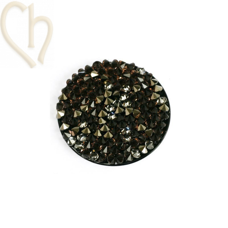 Crystal ROCKS 30mm Lt. Peach&Metall. Gold on Black