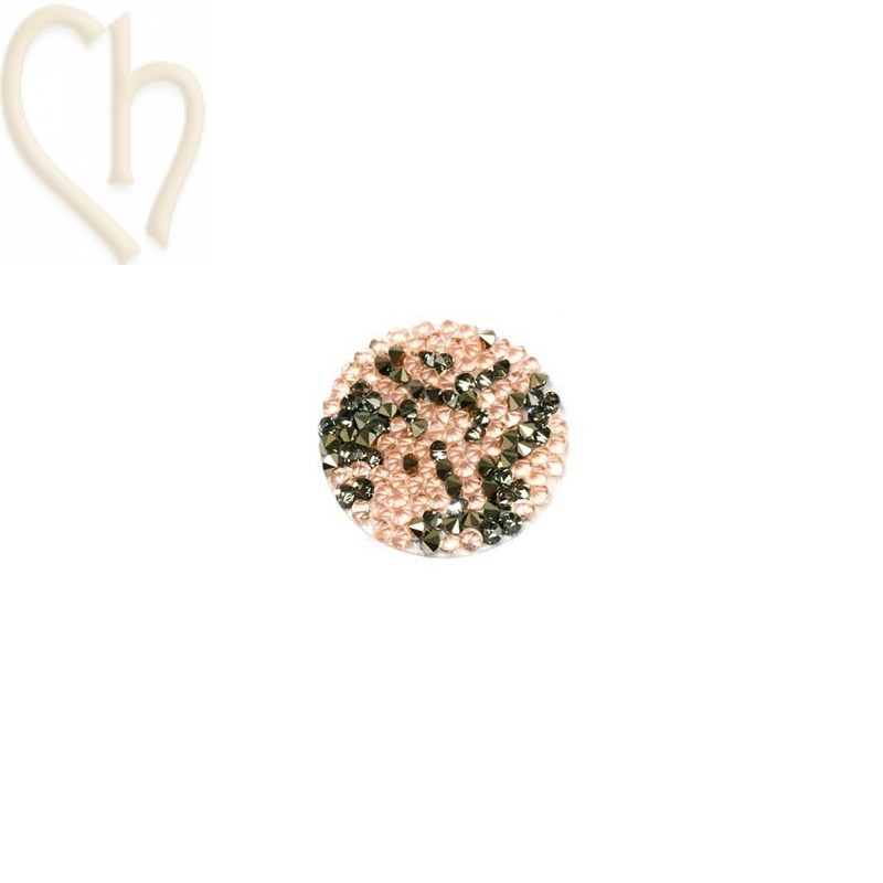 Crystal ROCKS 15mm Lt. Peach&Metall.Gold