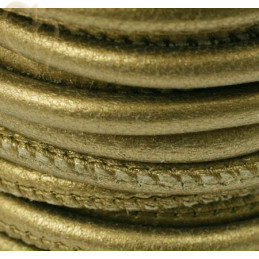 leather round 4mm Gold