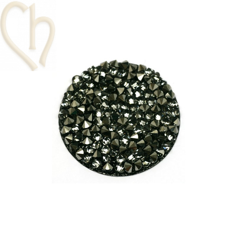 Crystal ROCKS 30mm Metallic Silver / Black