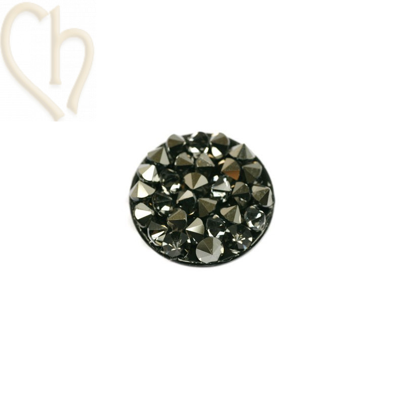 Crystal Rocks 15mm Metallic Silver / Black