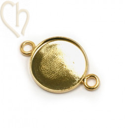 holder round 15mm with 2 rings gold