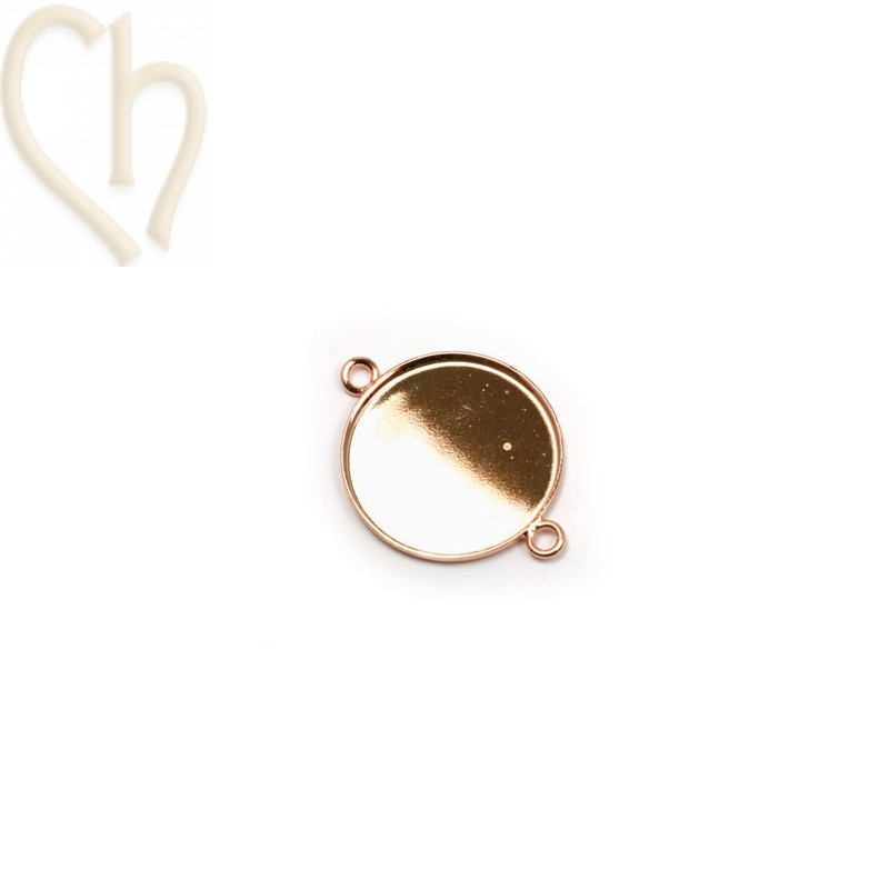 houder met 2 ringen voor rond 15mm rose gold