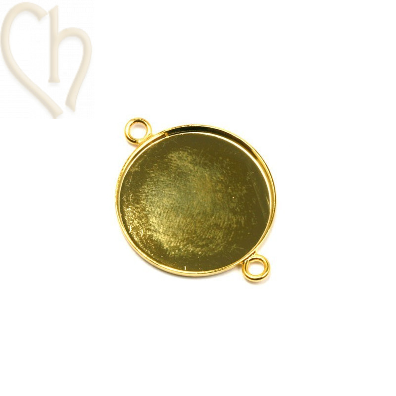 houder met 2 ringen voor rond 24mm goud