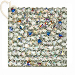 Rocks square 27mm Cristal AB / Silver